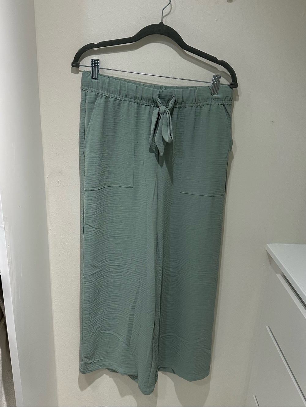 Rachel Soft Sage Drawstring Wide Leg Pants